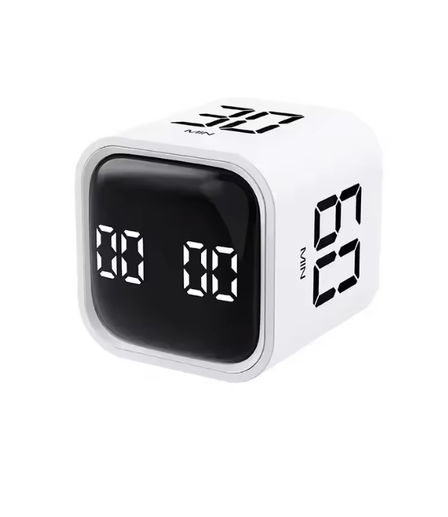 Cube minuteur LED Pomodoro — Capteur de gravité, rechargeable USB-C, productivité