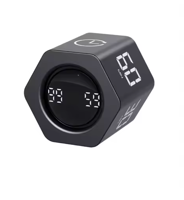 Cube minuteur LED Pomodoro — Capteur de gravité, rechargeable USB-C, productivité