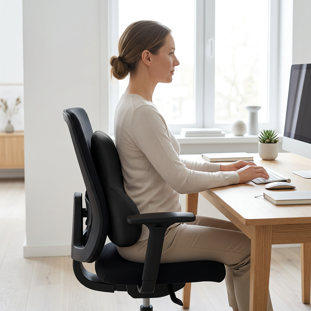 Support lombaire ergonomique en mousse à mémoire — Bureau, voiture, soutien dos