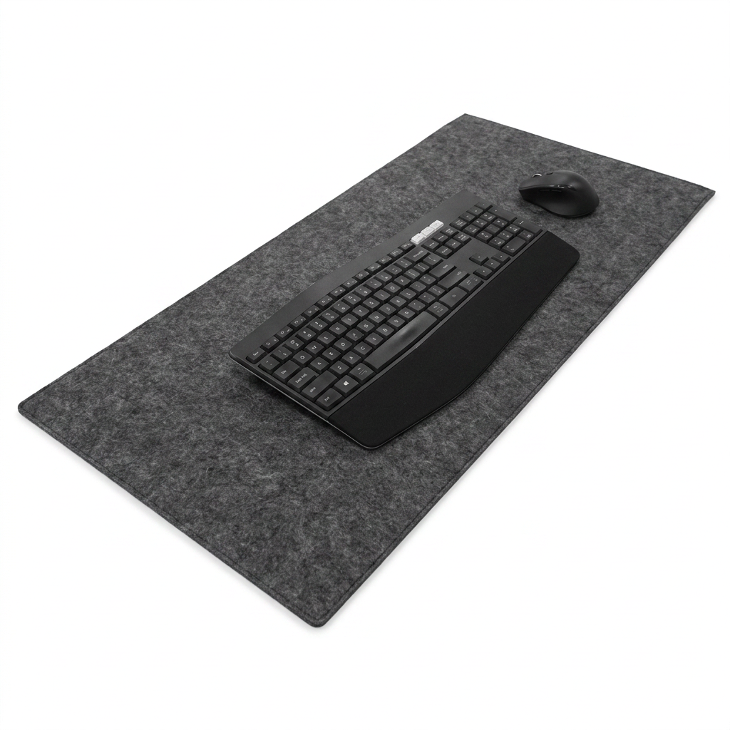 Tapis de bureau XXL en feutre de laine — Sous-main élégant, antidérapant, design minimaliste