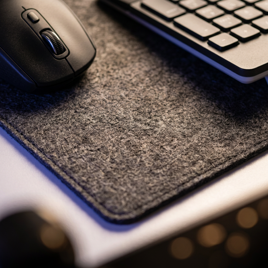 Tapis de bureau XXL en feutre de laine — Sous-main élégant, antidérapant, design minimaliste