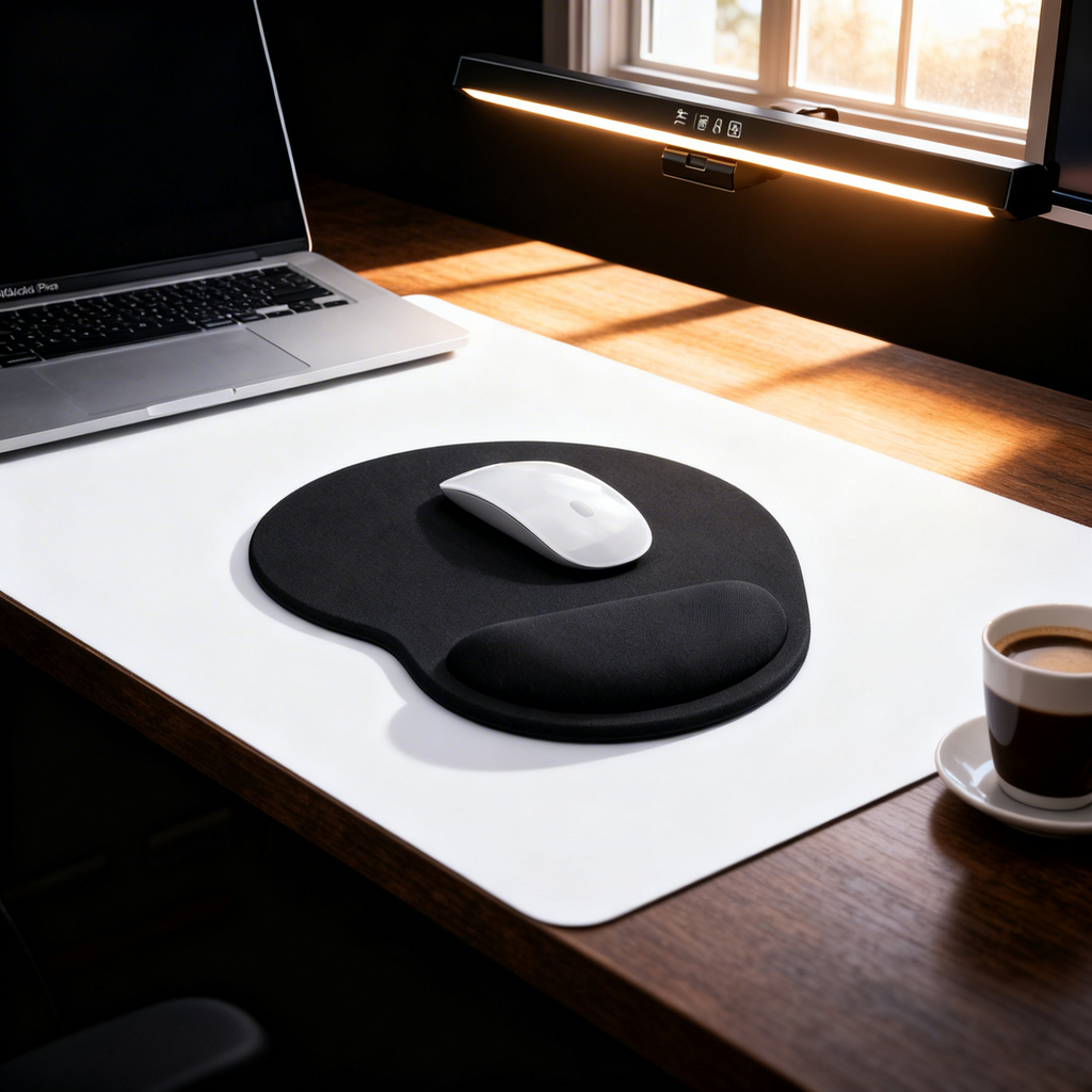 Tapis de souris ergonomique avec repose-poignet en gel — Confort poignet, antidérapant
