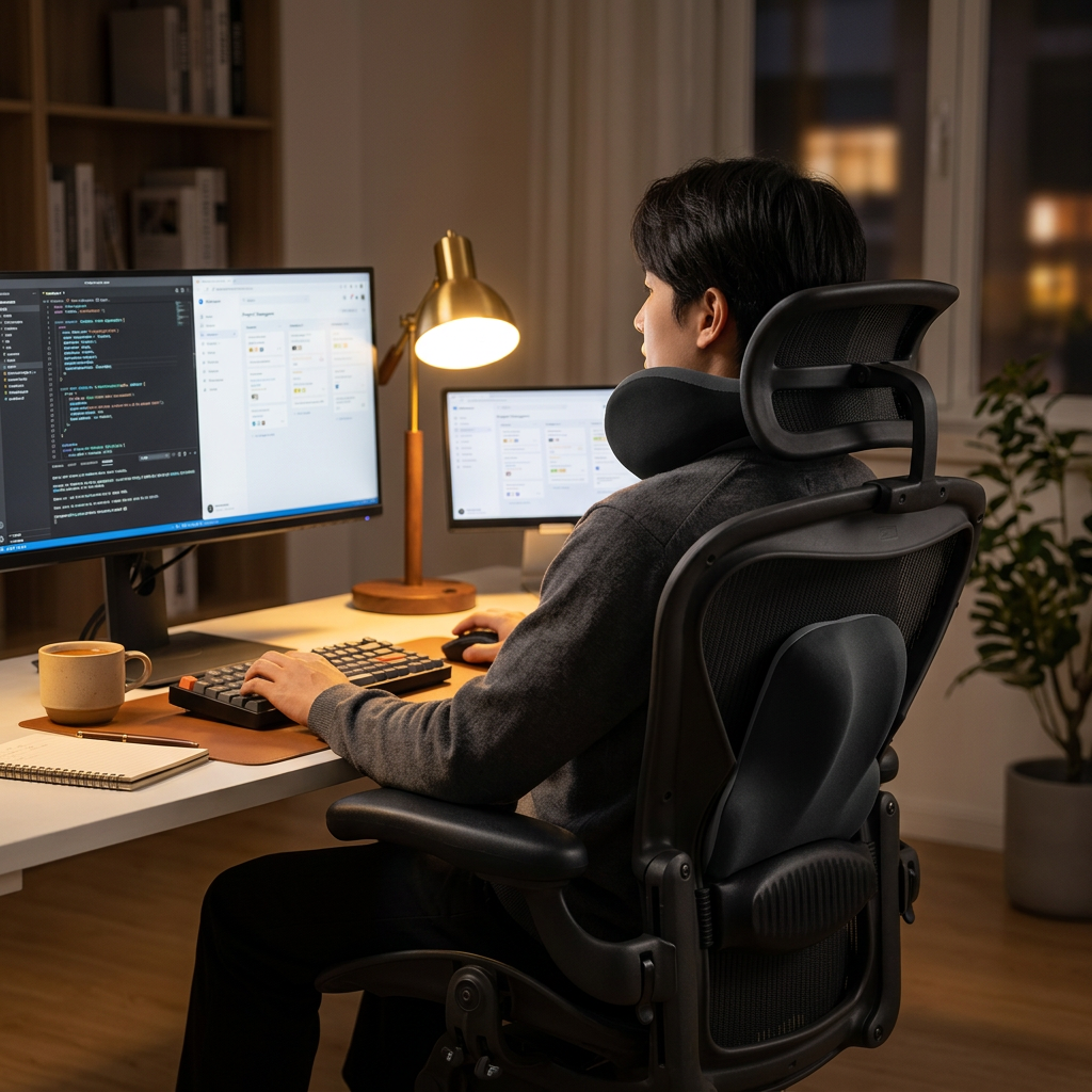 Support lombaire ergonomique en mousse à mémoire — Bureau, voiture, soutien dos