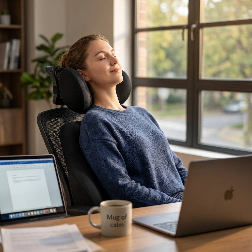 Support lombaire ergonomique en mousse à mémoire — Bureau, voiture, soutien dos