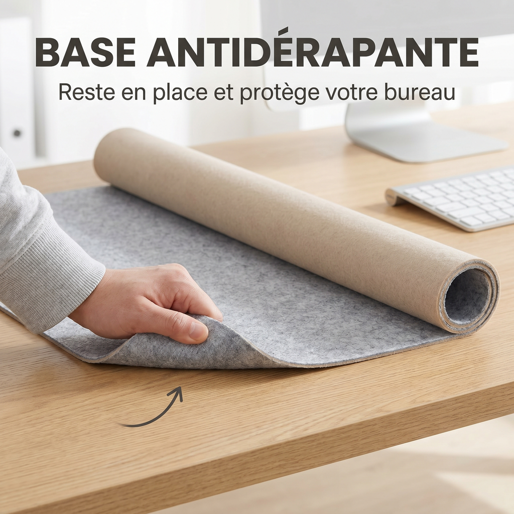 Tapis de Bureau Chargeur Sans Fil — Recharge Magnétique 15W Intégrée | Valoria