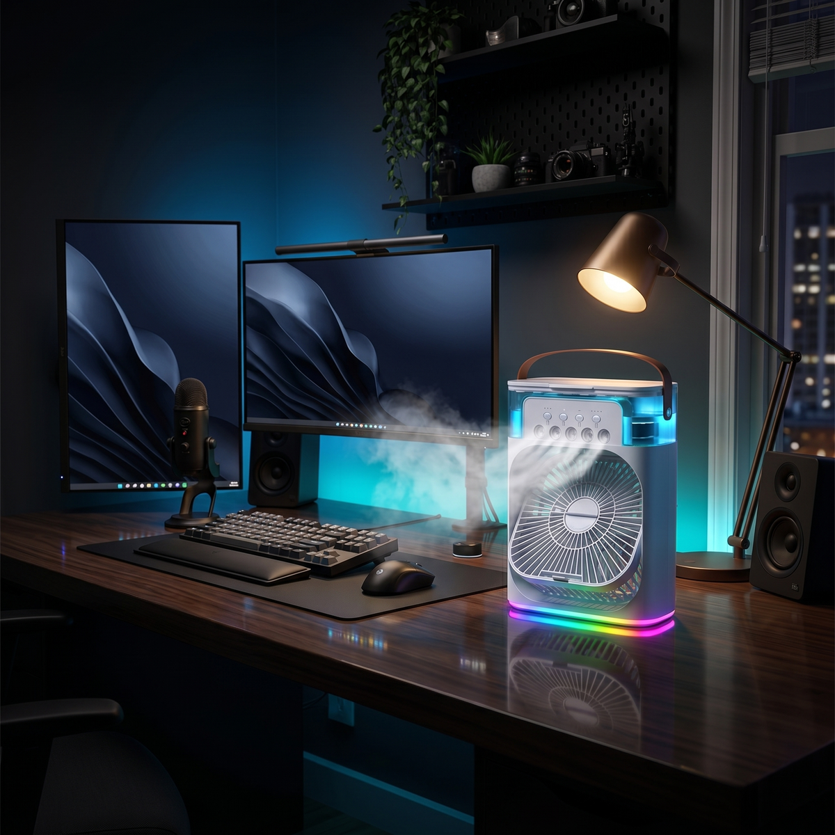 Rafraîchisseur d'Air 3-en-1 Valoria — Ventilateur Brumisateur & Humidificateur de Bureau Silencieux