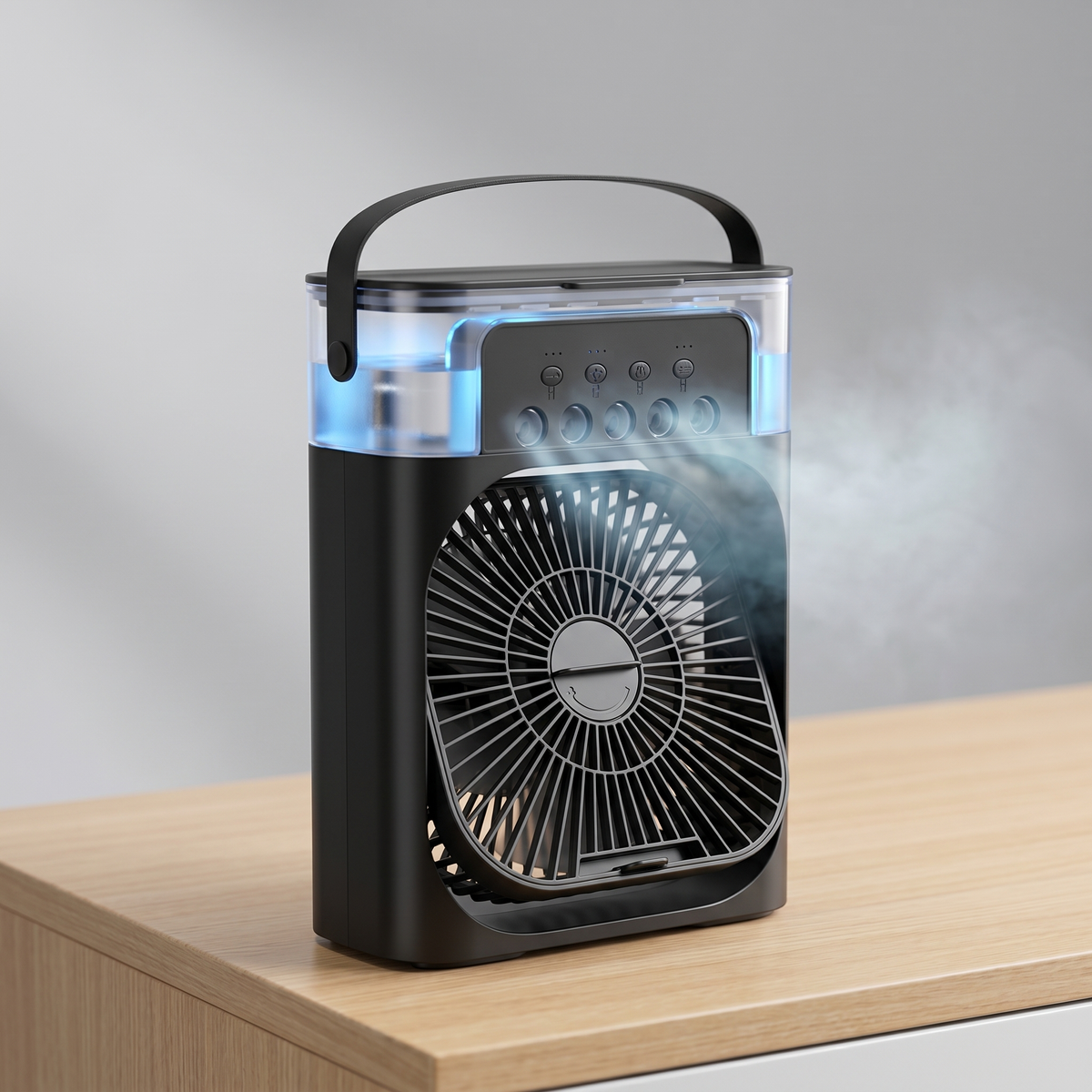Rafraîchisseur d'Air 3-en-1 Valoria — Ventilateur Brumisateur & Humidificateur de Bureau Silencieux