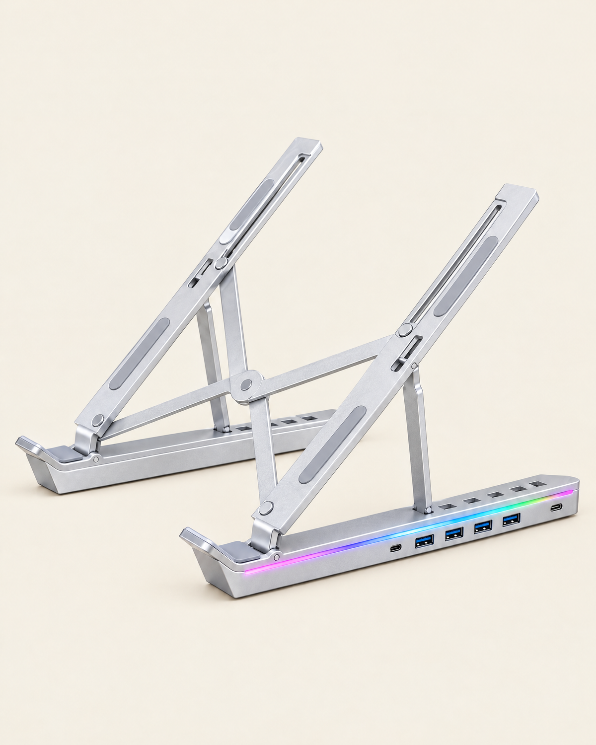 Support PC portable coloris gris argenté