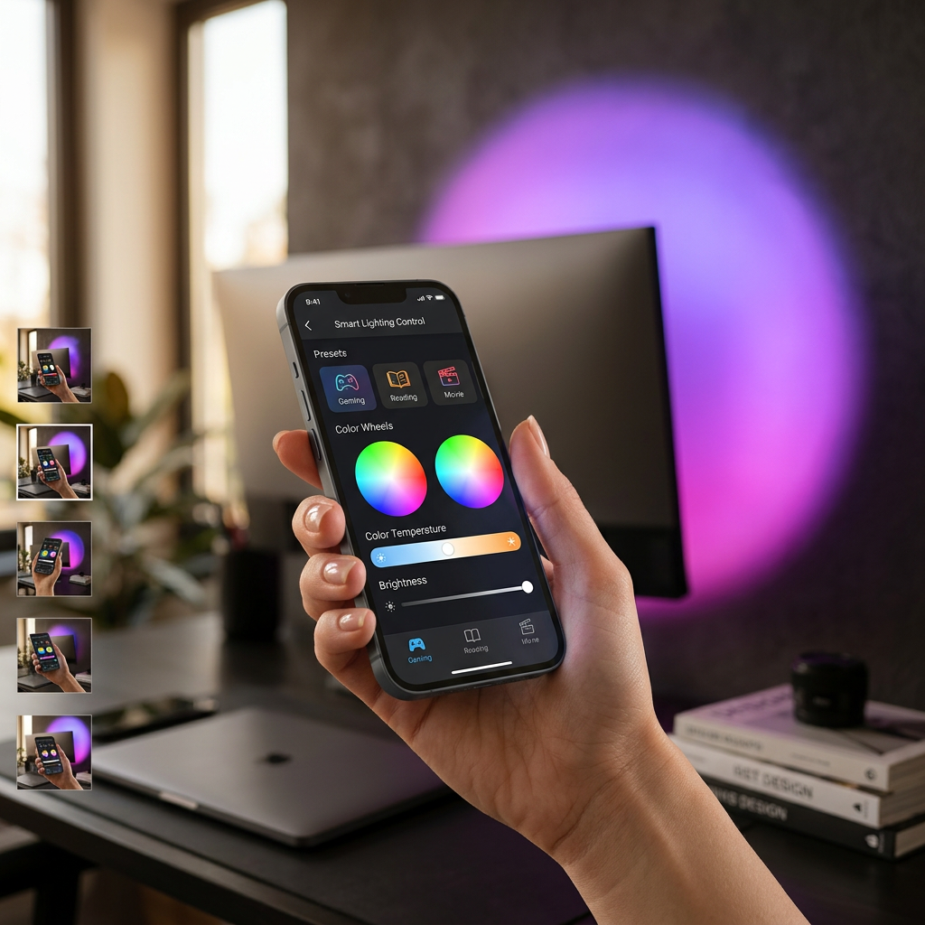 Bande LED RGBIC pour écran — Rétroéclairage USB synchronisé au son